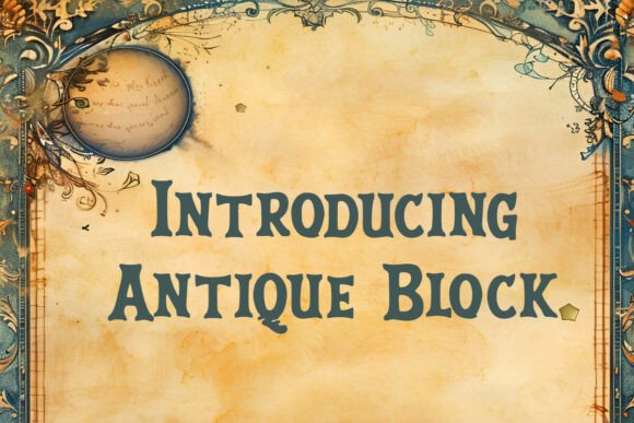 Antique Block Print Display Font for Digital Products
